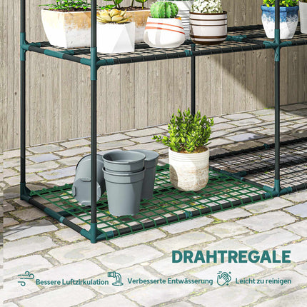 3-stufiges Pflanzenregal, Stahl, 20 kg Tragkraft, Dunkelgrün