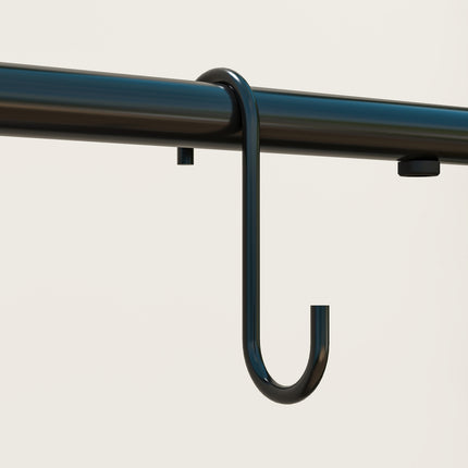 Support à plantes à 3 niveaux avec tige de suspension, crochets, support de fleurs d'intérieur, étagère à plantes en métal, étagère à fleurs à plusieurs niveaux, escalier à fleurs de 137 cm de haut pour salon, balcon de jardin, Aosom noir