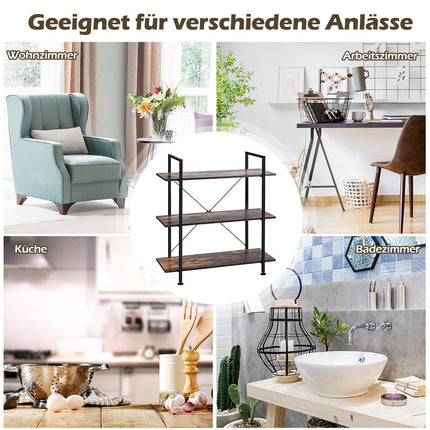 3-laags planten- en bloemenrek met metalen frame, multifunctionele displaystandaard met kantelbeveiliging