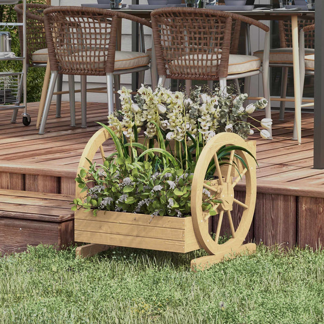 Hochbeet mit 3 Ebenen, Wagenrad-Design, Tannenholz