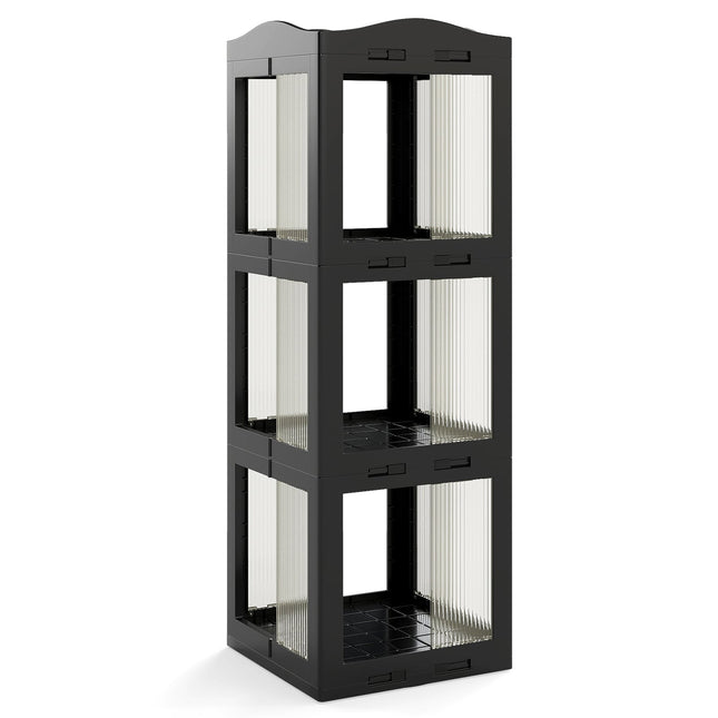 3-stöckiges drehbares Bücherregal, platzsparendes Eckregal