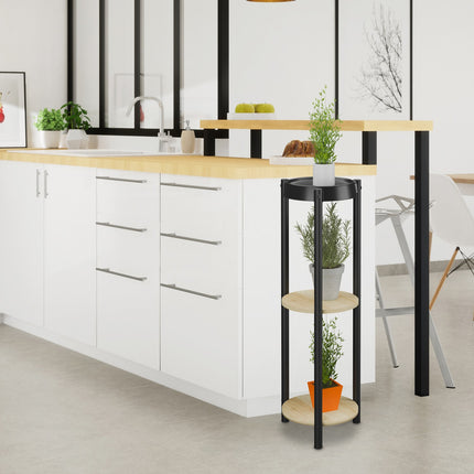 3-Tier Round Metal Plant Stand for Indoor Use