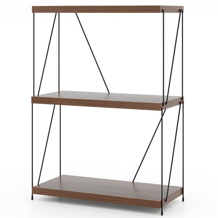 3-stöckiges Standregal mit Metallrahmen, industrielles Bücherregal, Lagerregal, 60 x 29,5 x 85,5 cm