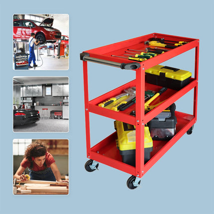 3-Tier Workshop Trolley with Swivel Castors