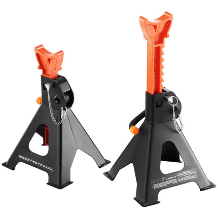 3-Ton Jack Stands, Pair, Double Lock, 10.8–16.3 in