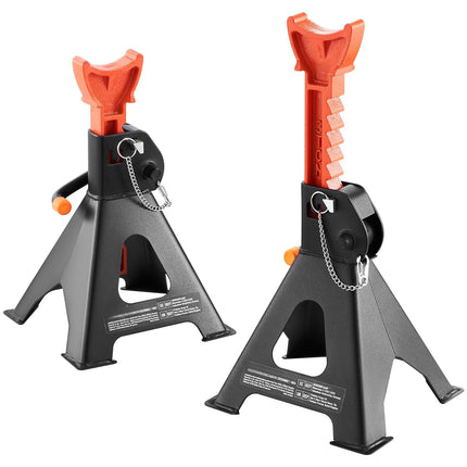 3-Ton Jack Stands, Pair, Double Lock, 10.8–16.3 in