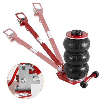 3 Ton Triple Bag Air Jack, 17.7 in Lift, Long Handle