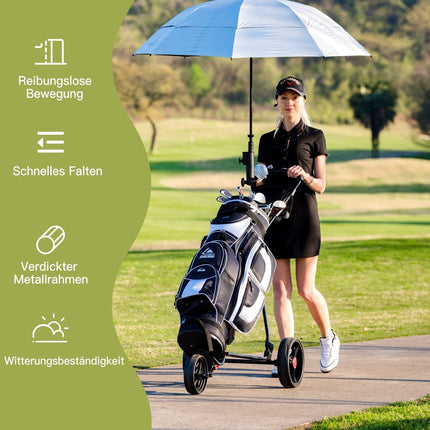 3-Wheel Folding Golf Push Cart with Adjustable Handle
