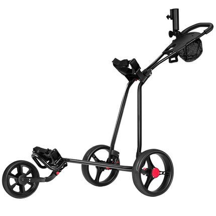 3-Wheel Folding Golf Push Cart with Adjustable Handle