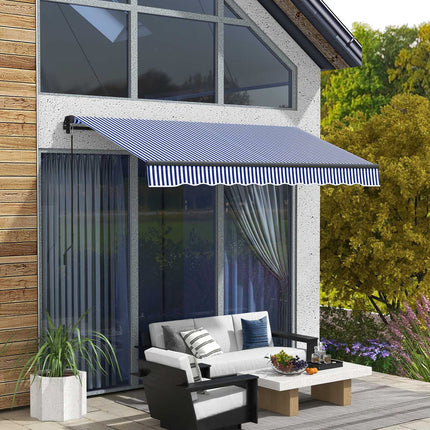 Wandmarkise, 3x2,5m, Blau & Weiß, Sonnenschutz