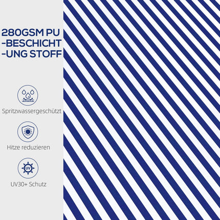 Wandmarkise, 3x2,5m, Blau & Weiß, Sonnenschutz