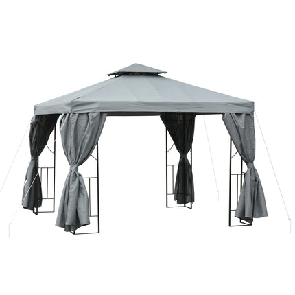 Doppelter Dachpavillon, wasserdichter UV-Schutz, dunkelgrau