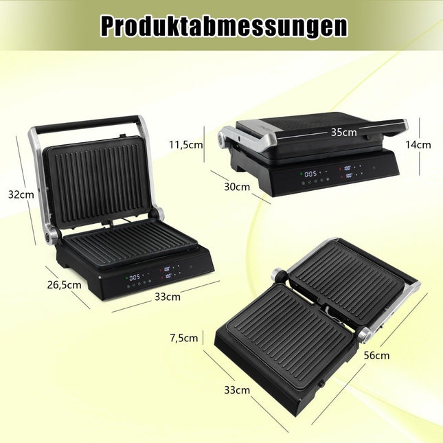 3-in-1 1800W Panini-Pressgrill mit Antihaft-Platten Elektrogrill