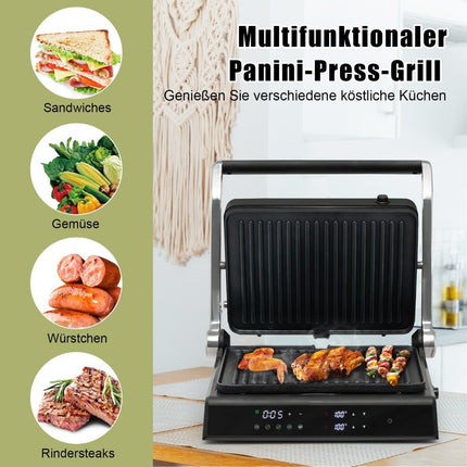 3-in-1 1800W Panini-Pressgrill mit Antihaft-Platten Elektrogrill