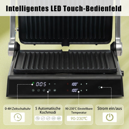 3-in-1 1800W Panini-Pressgrill mit Antihaft-Platten Elektrogrill