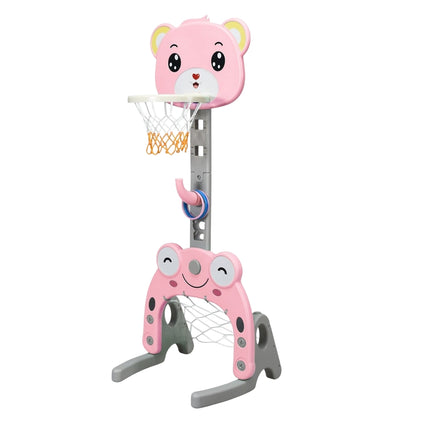 3-in-1 verstellbares Kinder-Sportset: Basketball, Fußball, Ringwurf