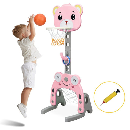 3-in-1 verstellbares Kinder-Sportset: Basketball, Fußball, Ringwurf