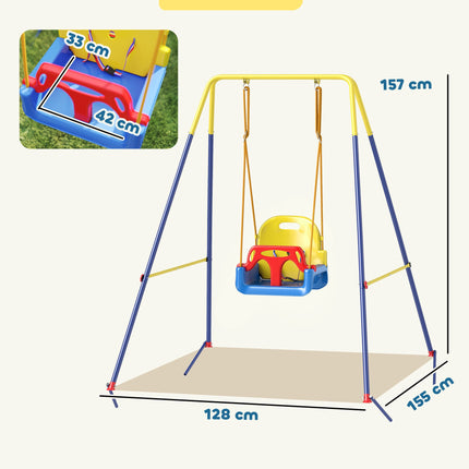 3-in-1 Adjustable Kids Swing Set for Indoor/Outdoor Use