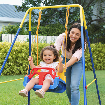 3-in-1 Adjustable Kids Swing Set for Indoor/Outdoor Use