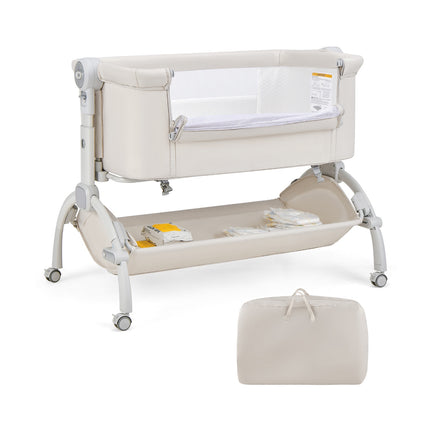 3-in-1 Baby-Beistellbett, höhenverstellbar, Beige