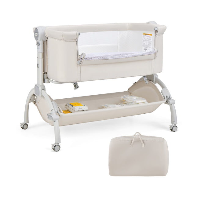 3-in-1 Baby-Beistellbett, höhenverstellbar, Beige