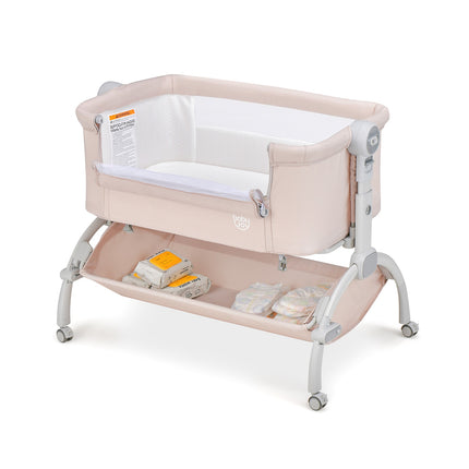 3-in-1 Baby-Beistellbett, höhenverstellbar, Beige