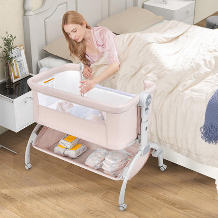 3-in-1 Baby-Beistellbett, höhenverstellbar, Beige
