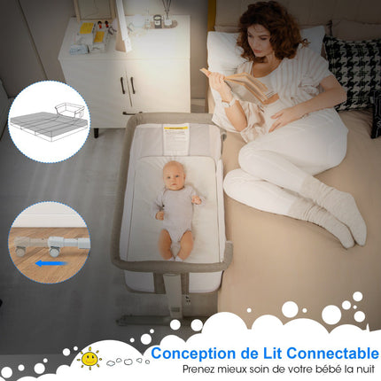 3-in-1 Baby Co-Sleeper, Adjustable Height, Mattress, Bag