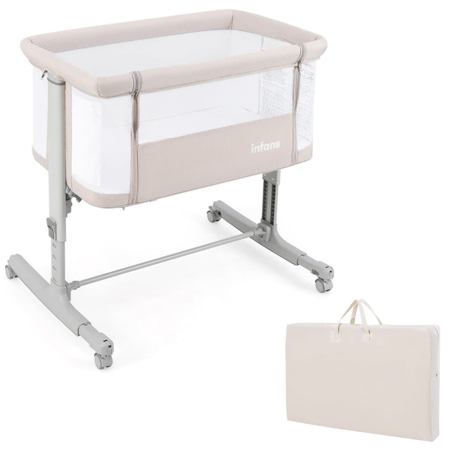 3-in-1 Babybett, Stubenwagen & Beistellbett mit Matratze