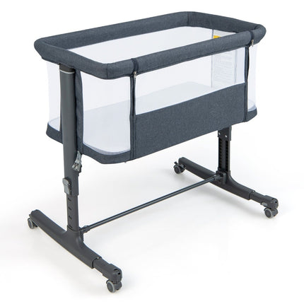 3-in-1 Babybett & Stubenwagen mit Matratze, Dunkelgrau