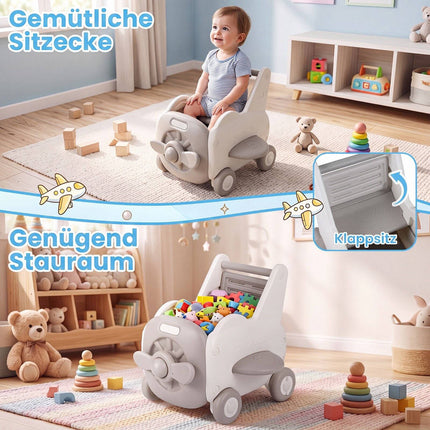 3-in-1 Baby Walker with Foldable Seat & Storage Space