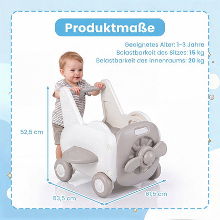 3-in-1 Baby Walker with Foldable Seat & Storage Space