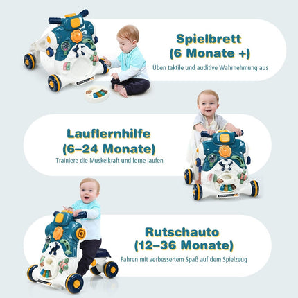 3-in-1 Baby Walker with Lights, Music & Activity Board