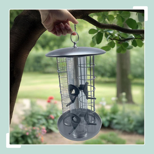 3-in-1-Vogelfutterhaus mit Schale für Wildvögel