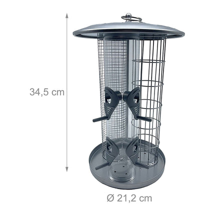 3-in-1-Vogelfutterhaus mit Schale für Wildvögel