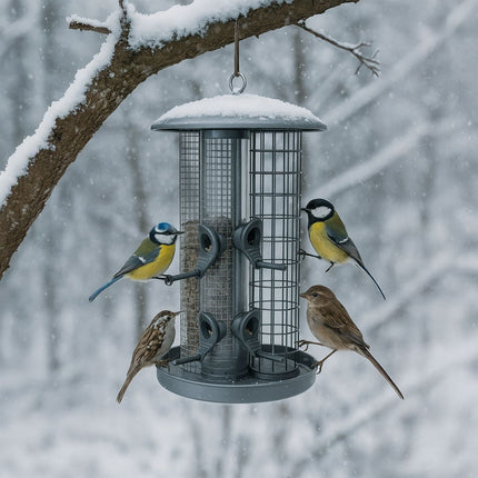 3-in-1-Vogelfutterhaus mit Schale für Wildvögel