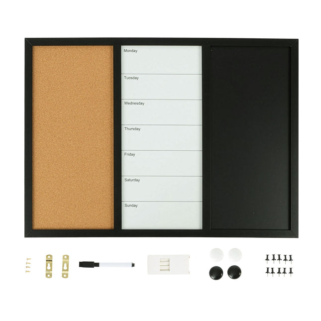 3-in-1-Kombinationstafel mit Whiteboard, Kork und Planer