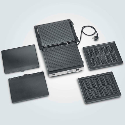 3-in-1 Kontaktgrill, 29x23cm, Panini, Belgische Waffeln, Burger