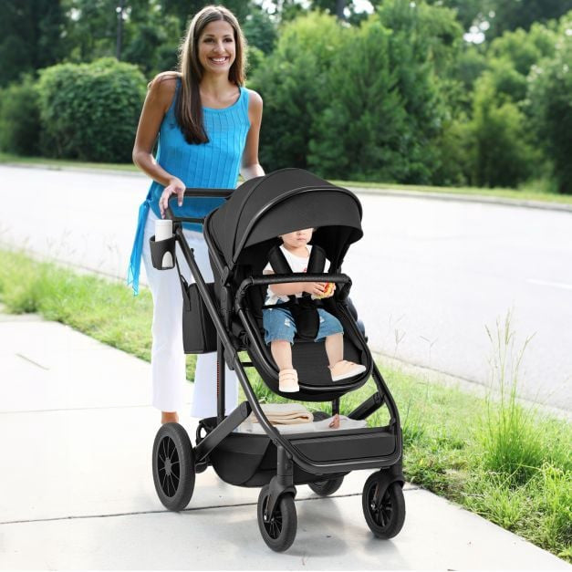 3-in-1 Convertible Baby Stroller with Detachable Bassinet