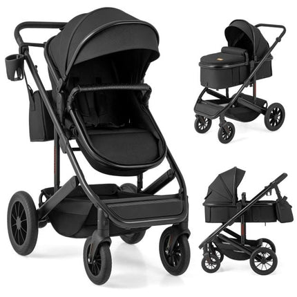 3-in-1-Kombikinderwagen mit abnehmbarem Babykorb