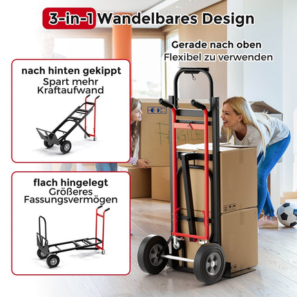 3-in-1-Klappkarre, 450 kg Tragkraft, Metallrahmen