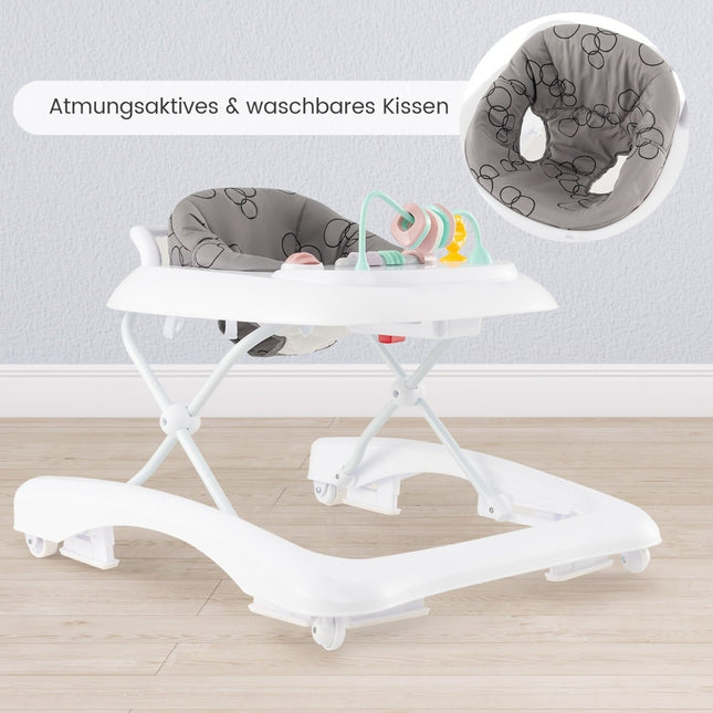 3-in-1 faltbarer Babywalker mit verstellbarer Höhe, Grau