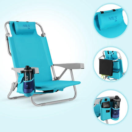 3-in-1 faltbarer Strandkorb mit Kühltasche