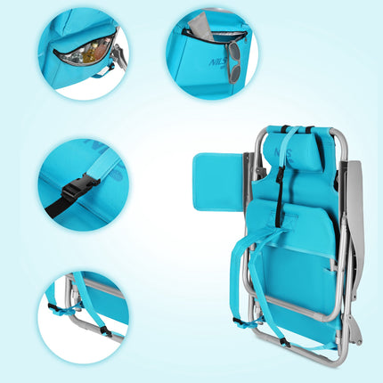 3-in-1 faltbarer Strandkorb mit Kühltasche
