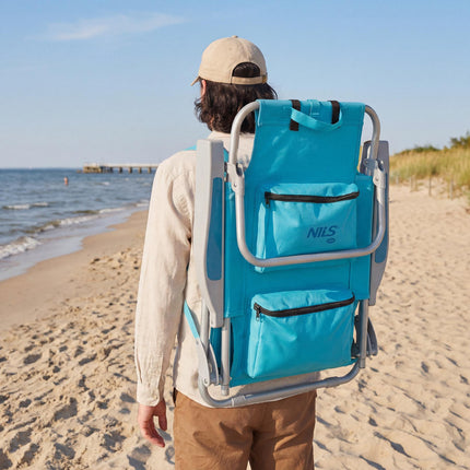 3-in-1 faltbarer Strandkorb mit Kühltasche