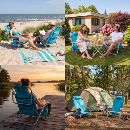 3-in-1 faltbarer Strandkorb mit Kühltasche