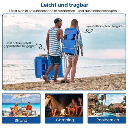 3-in-1 Klappliege mit Fußstütze und Kissen