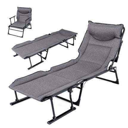 3 in 1 Folding Sun Lounger with Adjustable Backrest