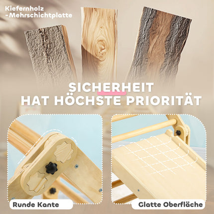 3-in-1 Klettergerüst für drinnen mit Rutsche und Leiter