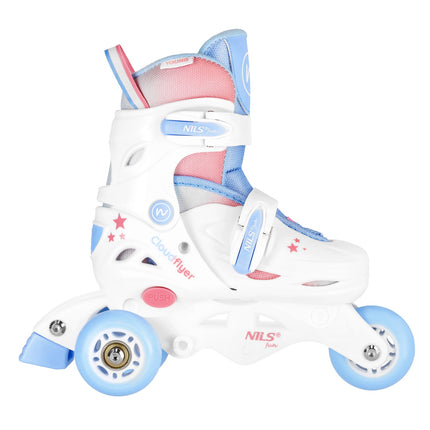 3-in-1 Inline/Quad Skates, White, Size XS (26-29)